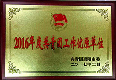 公司團委榮獲團市委“2016年度共青團工作優勝單位”